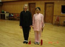 LEUNG's Yang Tai Chi Swword students - from right - Cheryl, Sherry"